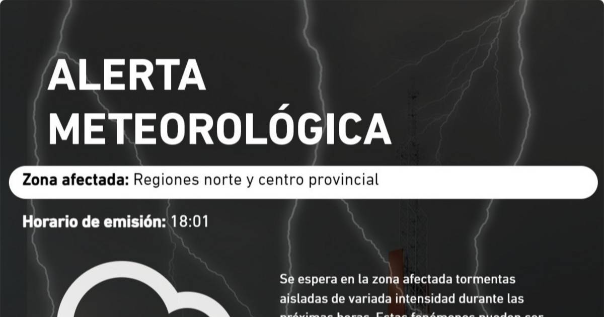 Otra alerta por tormentas para el norte y centro provincial | El Diario ...