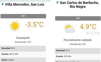 ¿Dónde está la zona fría? En Mercedes hicieron 8 grados menos que en Bariloche