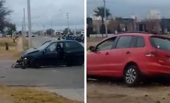 Llevaba a los chicos a la escuela, chocó y terminó muy lesionado